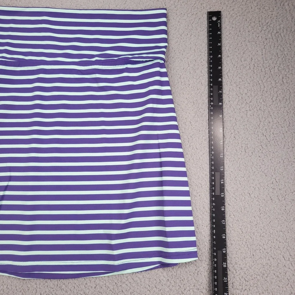 ELLIE KAI Skirt Womens Size 4 Mini Foldover Purple and Mint Stripe Activewear